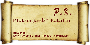 Platzerjanó Katalin névjegykártya